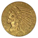 $5 Indian Half Eagle Coin Obverse